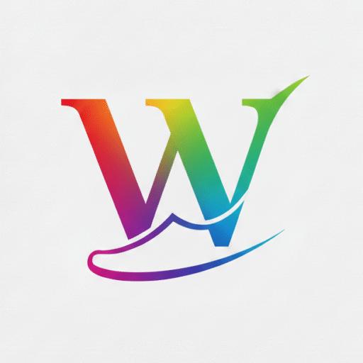 Premium shoes and garments brand icon in multi-color gradient design (walora.site)